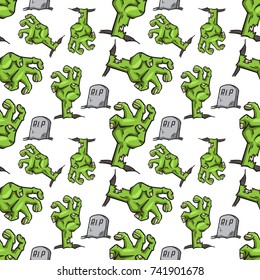 zombie hand seamless pattern vector cartoon