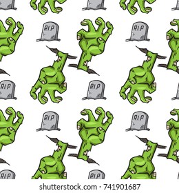 zombie hand seamless pattern vector cartoon