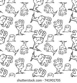 zombie hand seamless pattern vector cartoon