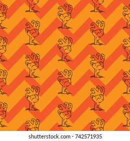zombie hand seamless pattern vector cartoon