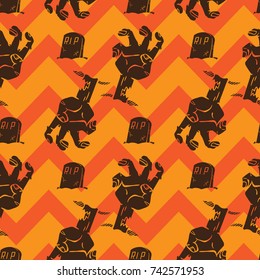 zombie hand seamless pattern vector cartoon