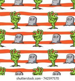 zombie hand seamless pattern vector cartoon
