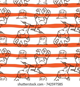 zombie hand seamless pattern vector cartoon