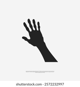 Zombie hand silhouette vector in EPS10 format creepy, detailed design with grasping fingers,perfect for Halloween,horror themes,t-shirt prints,posters,and digital art Ideal for dark,spooky designs