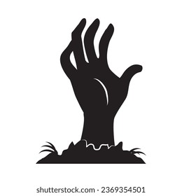 zombie hand silhouette vector isolated