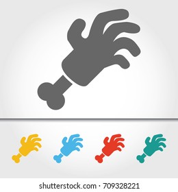Zombie Hand Single Icon Vector Illustration