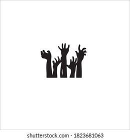 Zombie Hand Symbol. Vector Illustration.