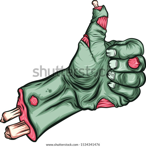 Zombie Hand Thumb Halloween Vector Illustration Stock Vector (Royalty ...