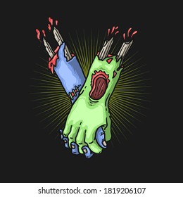 zombie hand togetherness concept illustration vector graphic