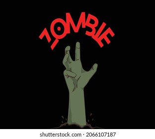 arte vectorial de mano zombi con caligrafía