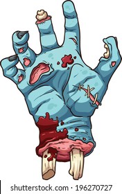 Zombie hand. Vector clip art illustration with simple gradients. All in a single layer.