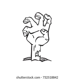 zombie hand vector, zombie doodle