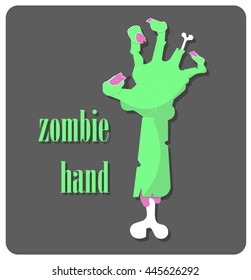 Zombie hand . Vector illustration clip . halloween element. poster halloween 