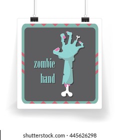 Zombie hand . Vector illustration clip . halloween element. poster halloween 