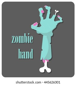 Zombie hand . Vector illustration clip . halloween element. poster halloween 