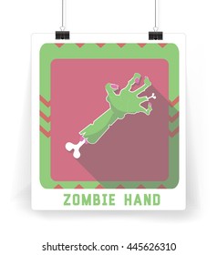 Zombie hand . Vector illustration clip . halloween element. poster halloween 