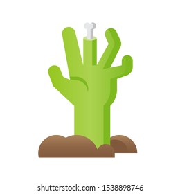 Zombie hand vector illustration, Halloween gradient design icon
