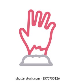 zombie hand vector thin line icon 