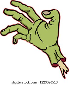 zombie hand vith broken bone