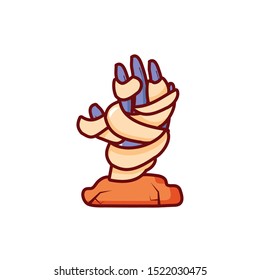 zombie hand in white background vector illustration design