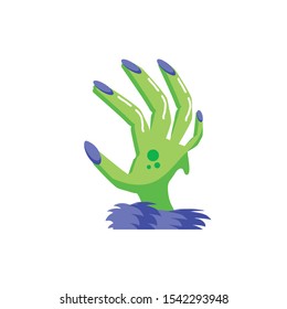 zombie hand in white background vector illustration design