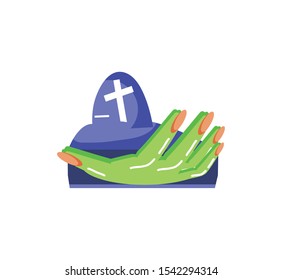 zombie hand in white background vector illustration design
