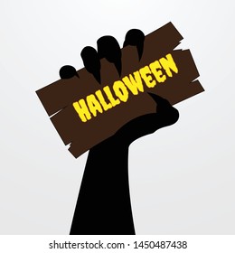 Zombie hands and free space for fearing designs on Halloween