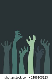 Zombie hands halloween theme. Vector illustration