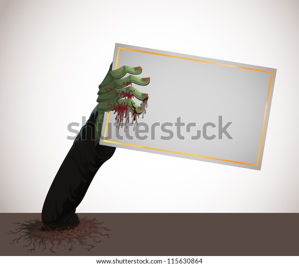 Zombie Hands Holding Blank Banner Stock Vector Royalty Free 115630864