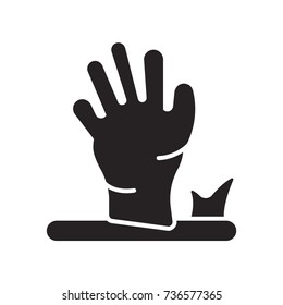 zombie hands icon flat black