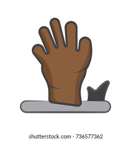 zombie hands icon flat color