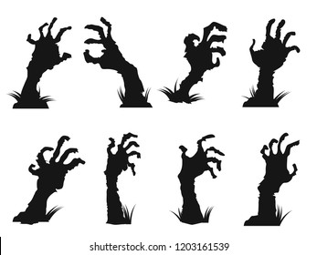 zombie hands icon set