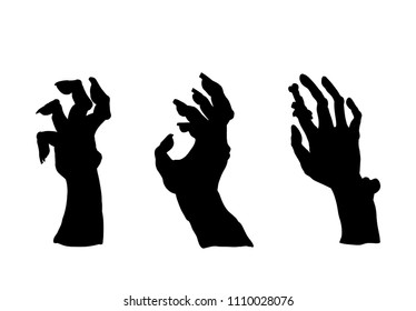 Zombie hands sticking from out the ground. For Halloween party decor