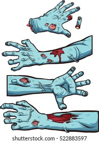 Zombie hands. Vector clip art illustration with simple gradients. Each on a separate layer. 