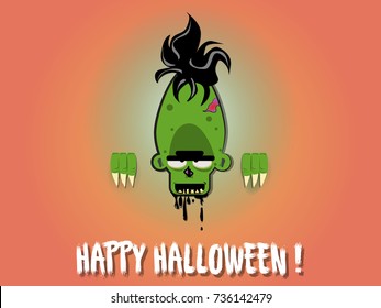 Zombie happy halloween tag and falg design
