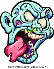 Zombie head angry vector eps