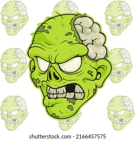 Zombie head angry vector eps