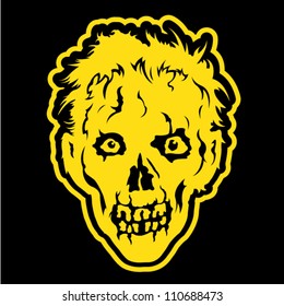 Zombie head in black background