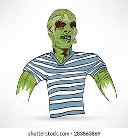 zombie head with brain