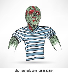 zombie head with brain