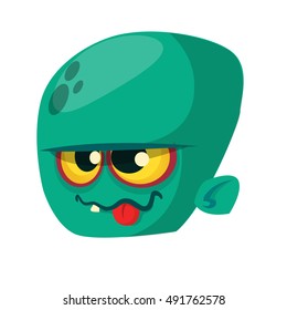 Zombie Head Cartoon Character