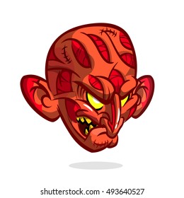 Zombie Head Cartoon Character