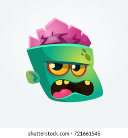 Zombie Head Cartoon Character
