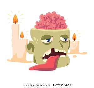 zombie head design, Halloween holiday horror scary celebration autumn dark and party theme Vector illustration