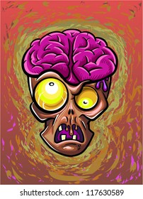 Zombie head. Halloween poster