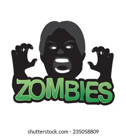 Zombie head   hand coming out  