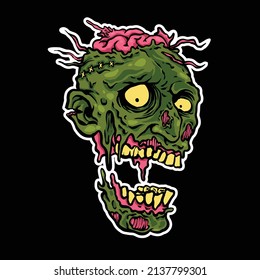 zombie head illustration perfect for design