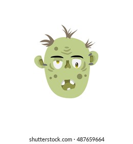 Zombie head scary emotion icon isolated on white background. Halloween avatar simple gradient vector.