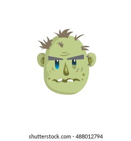 Zombie head scary emotion icon isolated on white background. Halloween avatar simple gradient vector.