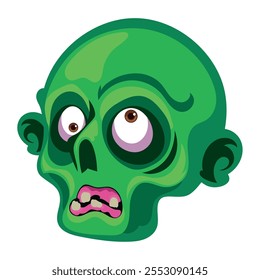 Cabeza de zombi aterrador icono aislado